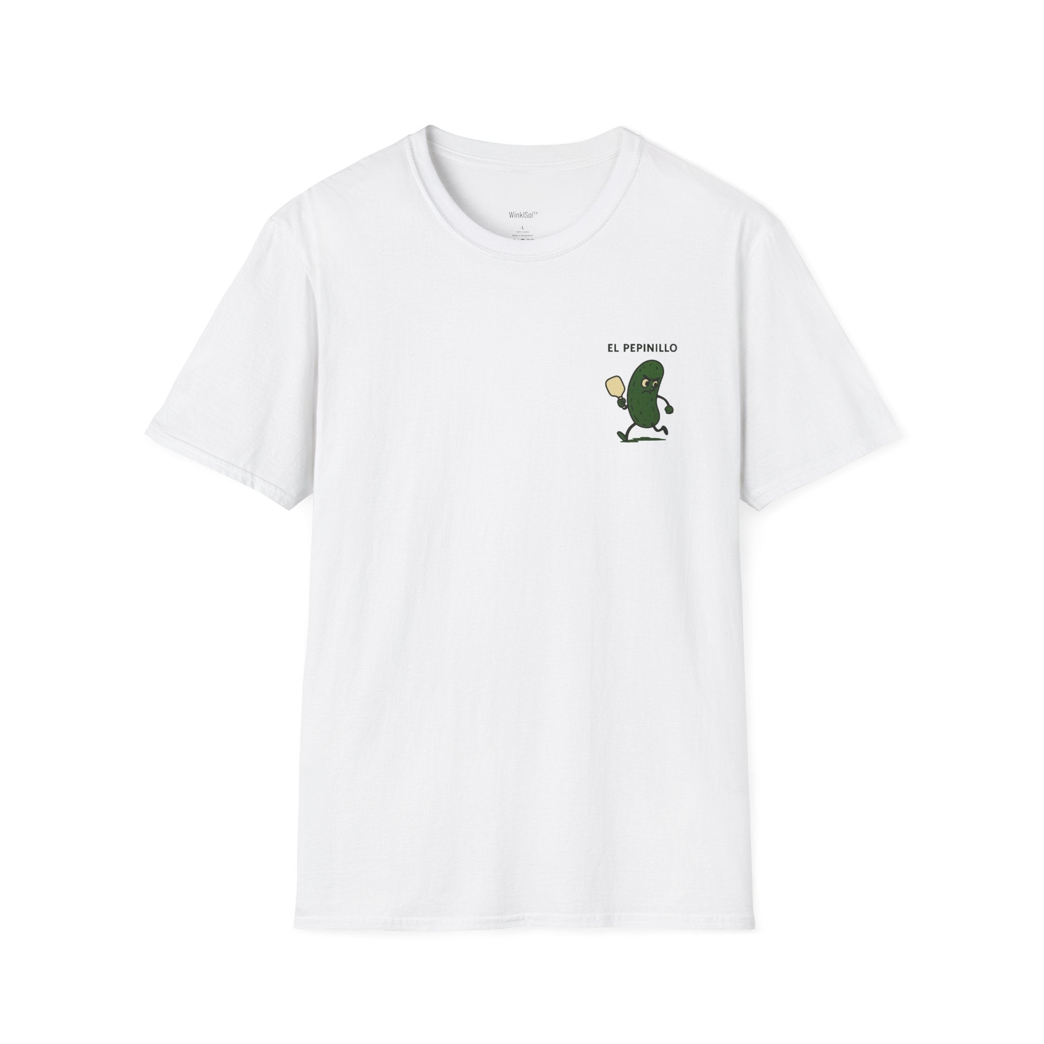 T-shirt featuring the ‘El Pepinillo’ pickle character design