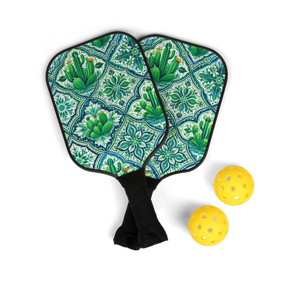 Agave Talavera Paddle Set– 2 Paddles, 2 Balls & Carry Bag