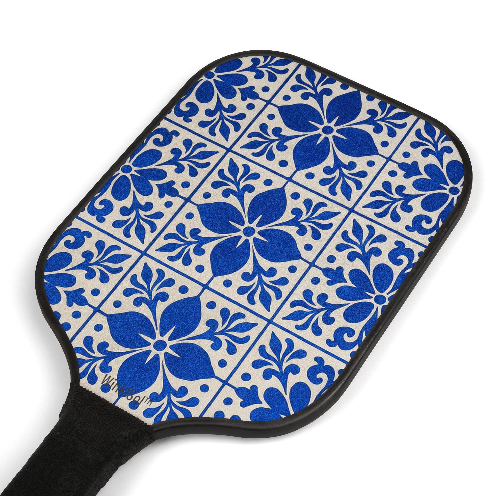 Colorful pickleball paddle set with floral Talavera design