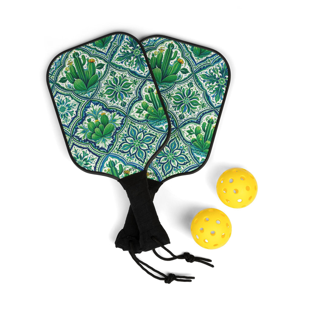 Agave Talavera Paddle Set– 2 Paddles, 2 Balls & Carry Bag