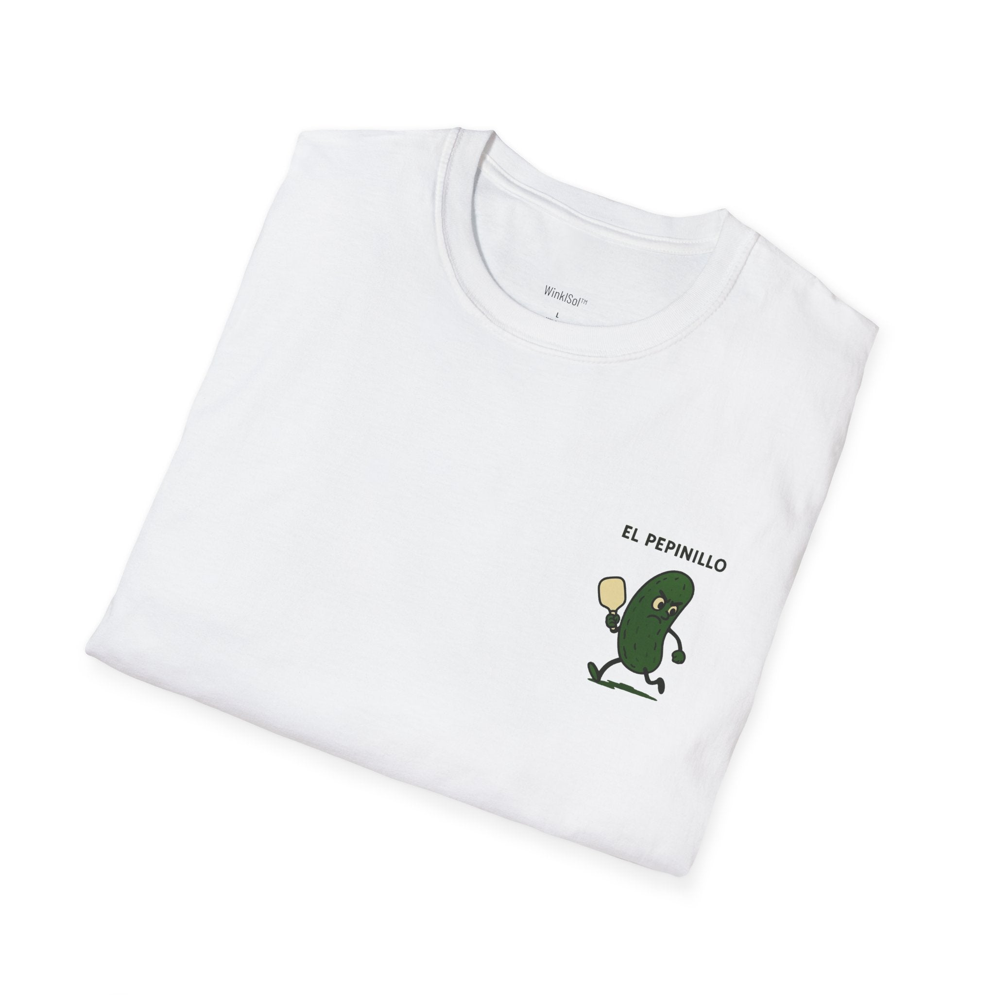 T-shirt featuring the ‘El Pepinillo’ pickle character design