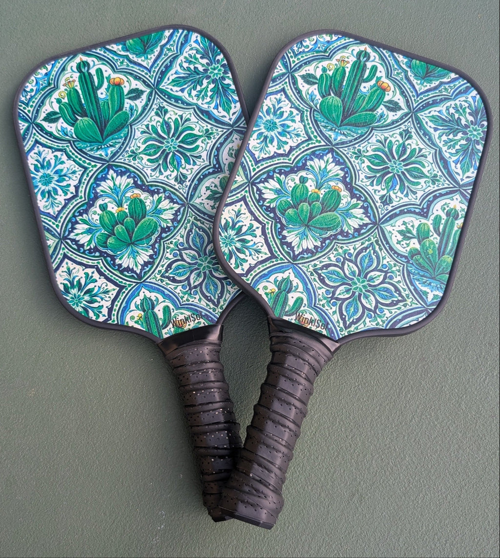 Agave Talavera Pickleball Paddle Set – 2 Paddles, 2 Balls & Carry Bag