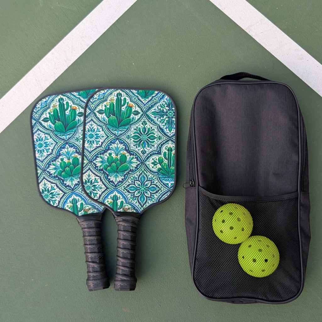 Agave Talavera Pickleball Paddle Set – 2 Paddles, 2 Balls & Carry Bag