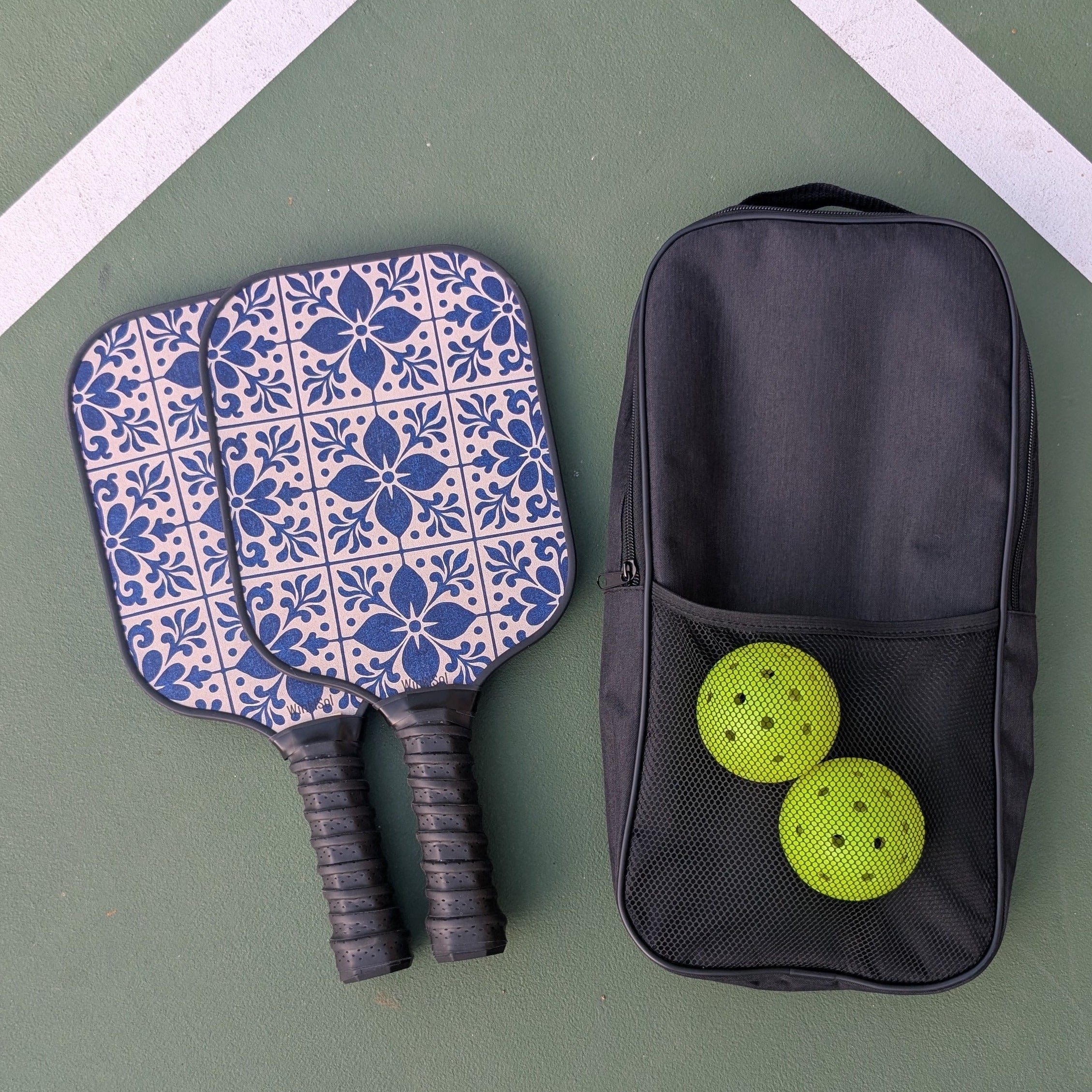 Bloom Talavera Pickleball Paddle Set – 2 Paddles, 2 Balls & Carry Bag